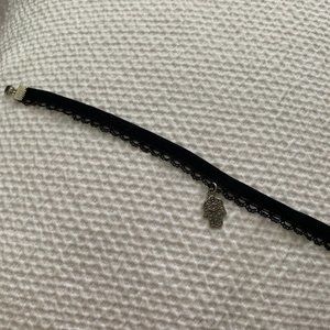 (2 for $5) black lace chocker with hand